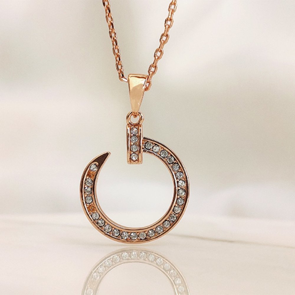 New! Nail Pendant Necklace Rose Gold - Picture 2 of 12
